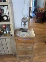 Nightstand, Converted Oil Lamp