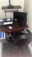 Computer, desk and chair