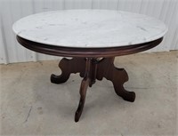 Walnut marble top coffee table 34"25"19"