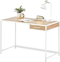 mDesign Metal & Wood Home Office Desk