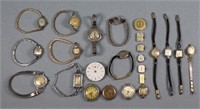 (21) Vintage Ladies Wrist Watches & Movements