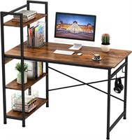 Engriy Computer Desk with 4 Tier Shelves