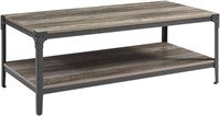 Walker Edison  Iron and Wood Coffee Table