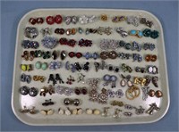 (75) Pairs Vintage Costume Jewelry Earrings