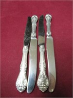 (4) GORHAM STERLING HANDLE STAINLESS BLADE KNIVES