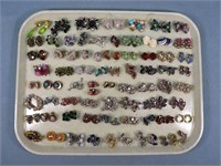 (70) Pairs Vintage Costume Jewelry Earrings