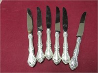 (6) GORHAM STERLING HANDLE STAINLESS BLADE KNIVES