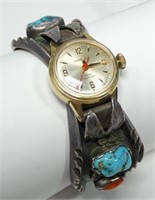 Sterling silver J Yazzie Navajo cuff watchband