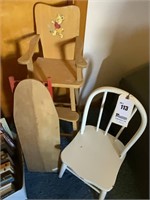 Child's Toy High Chair, Toy Ironing Board,