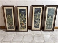Set of 4 vintage Paris Prints