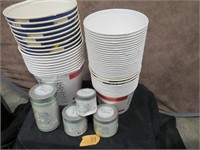 Lot of chalk paint and disposable paint buckets