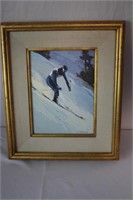 Skier Painting by H C Elliott