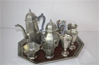 Coffee & Tea Set with Tray by Gorham Pewter