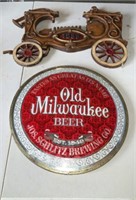 Old Milwaukee 13” Round Beer Sign, calliope metal