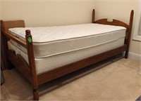 Antique twin bed with Sealy mattress and box