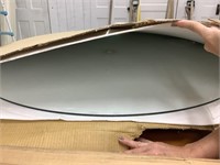 48 inch round glass table top with umbrella hole,