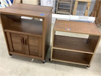 Two rolling storage carts
