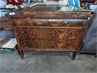 Tiger Oak Veneer Dresser & Mirror