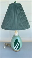 Vintage green lamp w/ pleated modern shade