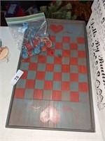 Wooden Checkerboard w/ Wood Checkers