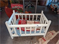 Baby Doll Bed w/ Small Quilt & Plastic Mat