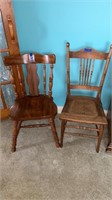 2 vintage wooden chairs