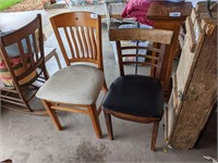 (2) Wood Chairs w/ Padded Seats