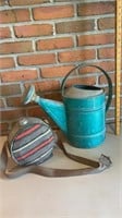 Galvanized watering can & canteen