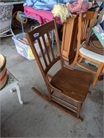 Slat Back Oak Small Rocking Chair