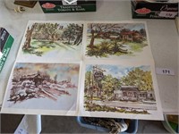 Old Jasper & Dubois Co. Watercolor Prints