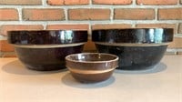 2 Large / 1 Small crock bowls