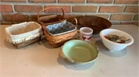 Longaberger baskets, Frankoma pottery, walnut