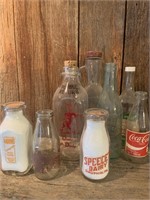 Assorted dairy bottles