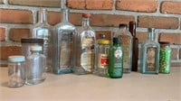 Assorted medicinal / kitchen bottles