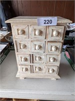 Small Wood Box w/ 12 Drawers (for jewelry?)