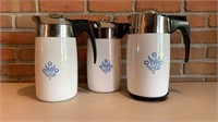 3 Corning Ware percolator coffee pots