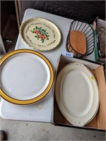 Bread Basket w/ Clay Warming Plate + Platters