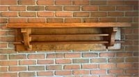 Heavy oak quilt rack/shelf 48"x12"x8"