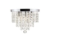 11" Chrome Flush Mount Chandelier with K9 Crystals