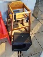 wooden highchair with booster seat