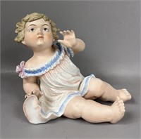 Vintage Bisque Porcelain Piano Baby Girl
