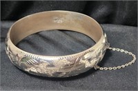 1950s Sterling Silver Bangle Bracelet Vintage