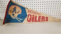 Vintage Houston Oilers Autographed Pennant Flag