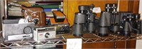 Vintage Cameras, 3 Binoculars
