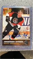 Signed Jonathan Aitken Hockey Card 1996 #75