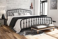 KING Metal Bed Frame Modern Design - Black