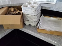 lot coffee sleeves, cup trays, wraps