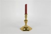 Brass Candle Stick w/ Hexagonal Base