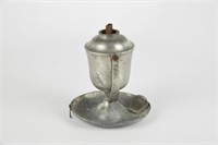 Pewter Whale Oil Gimble Lamp