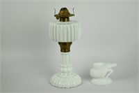 Milk Glass Oil Lamp